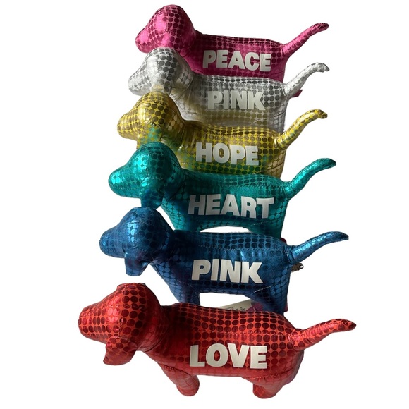 Set of 6 PiNK Victoria’s Secret Holiday Metallic Dog VS Pink NEW & EUC - Picture 10 of 10